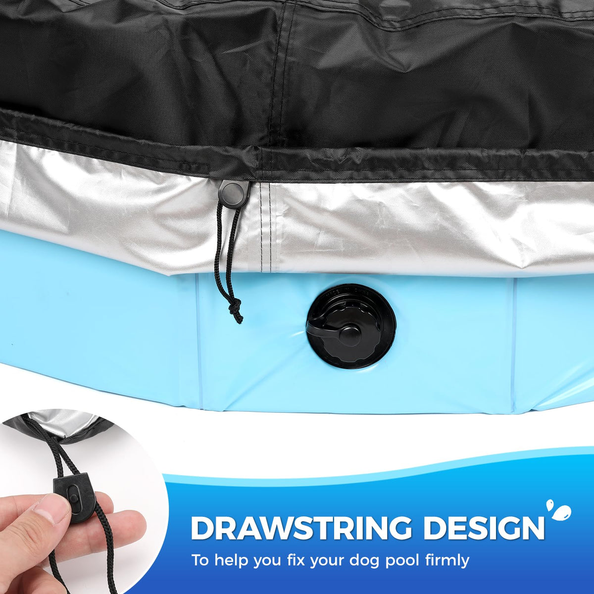 Tufmunb 420D oxford fabric with silver coating guards against rain and debris