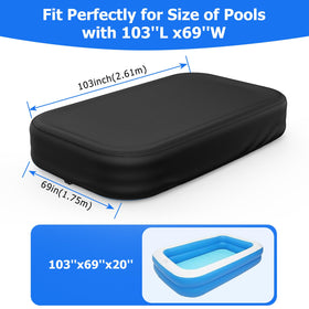 Tufmunb pool cover with elastic band under corners keeps it snug