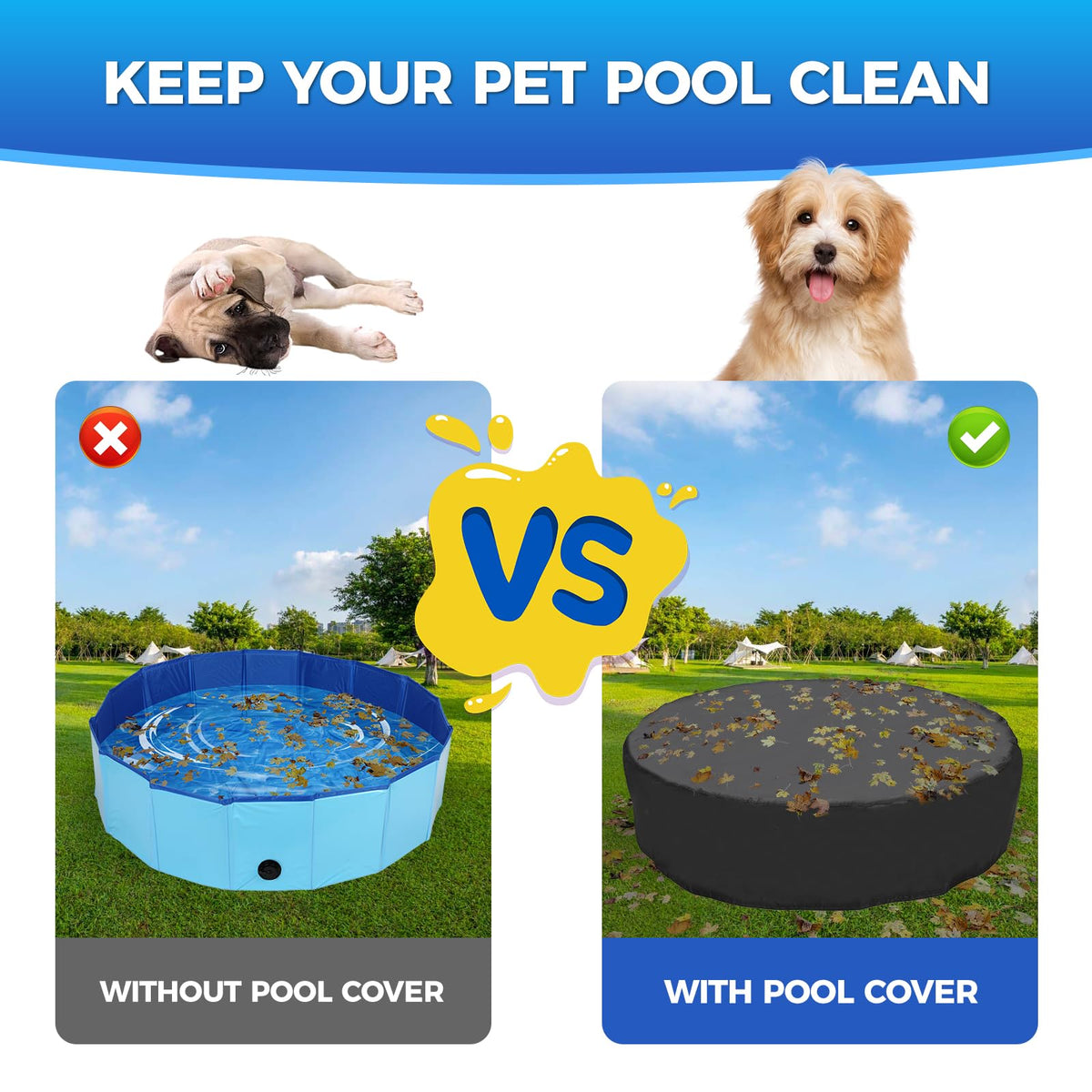 Tufmunb cover resisting rain, debris, dust, and sun exposure for clean water