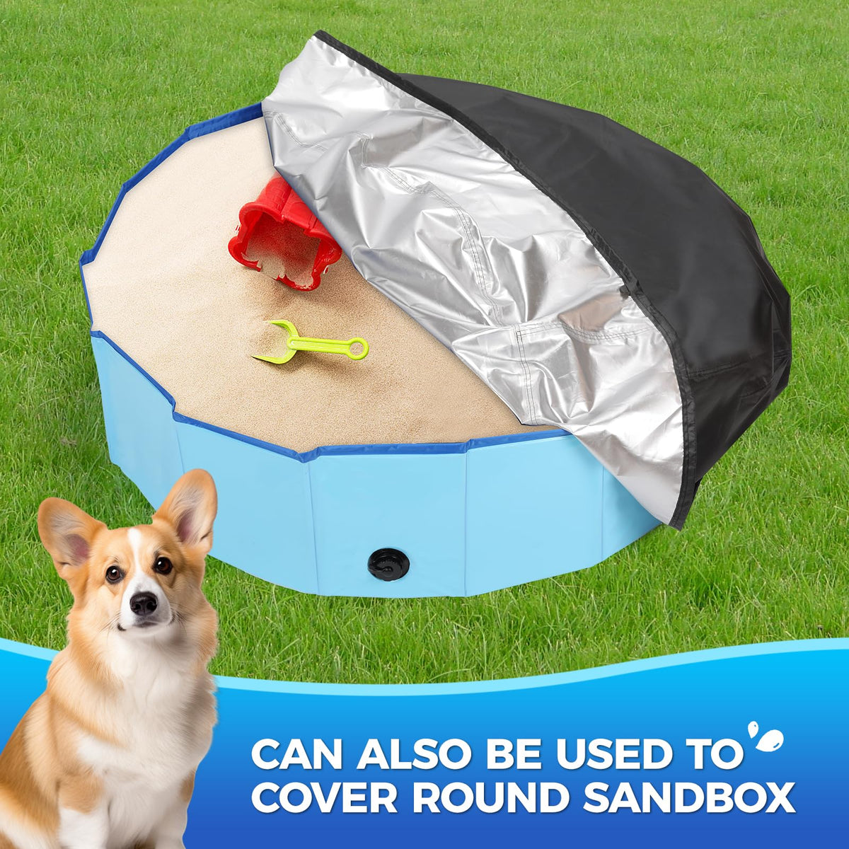 Tufmunb black cover absorbs sunlight to help slow evaporation