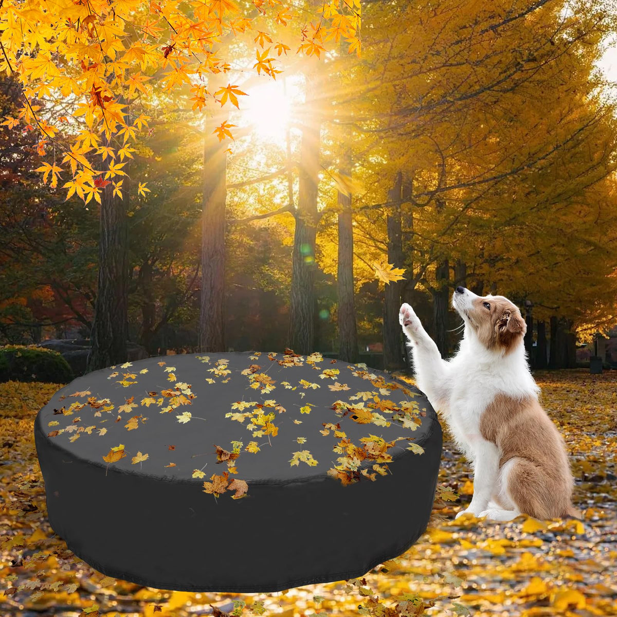Tufmunb pet pool cover folds compactly for storage and washing.
