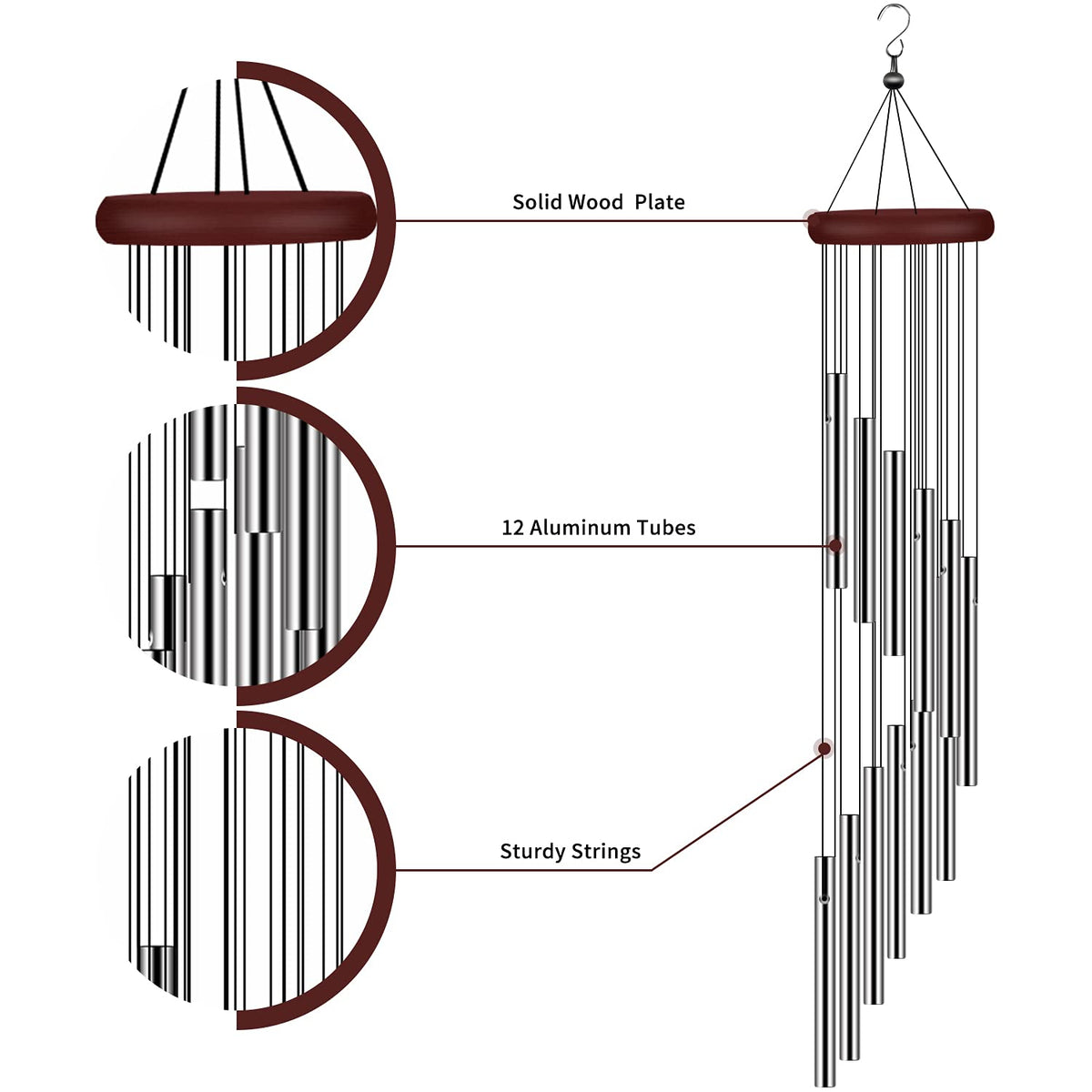 Tujol memorial wind chime gift ideal for remembrance and decoration.
