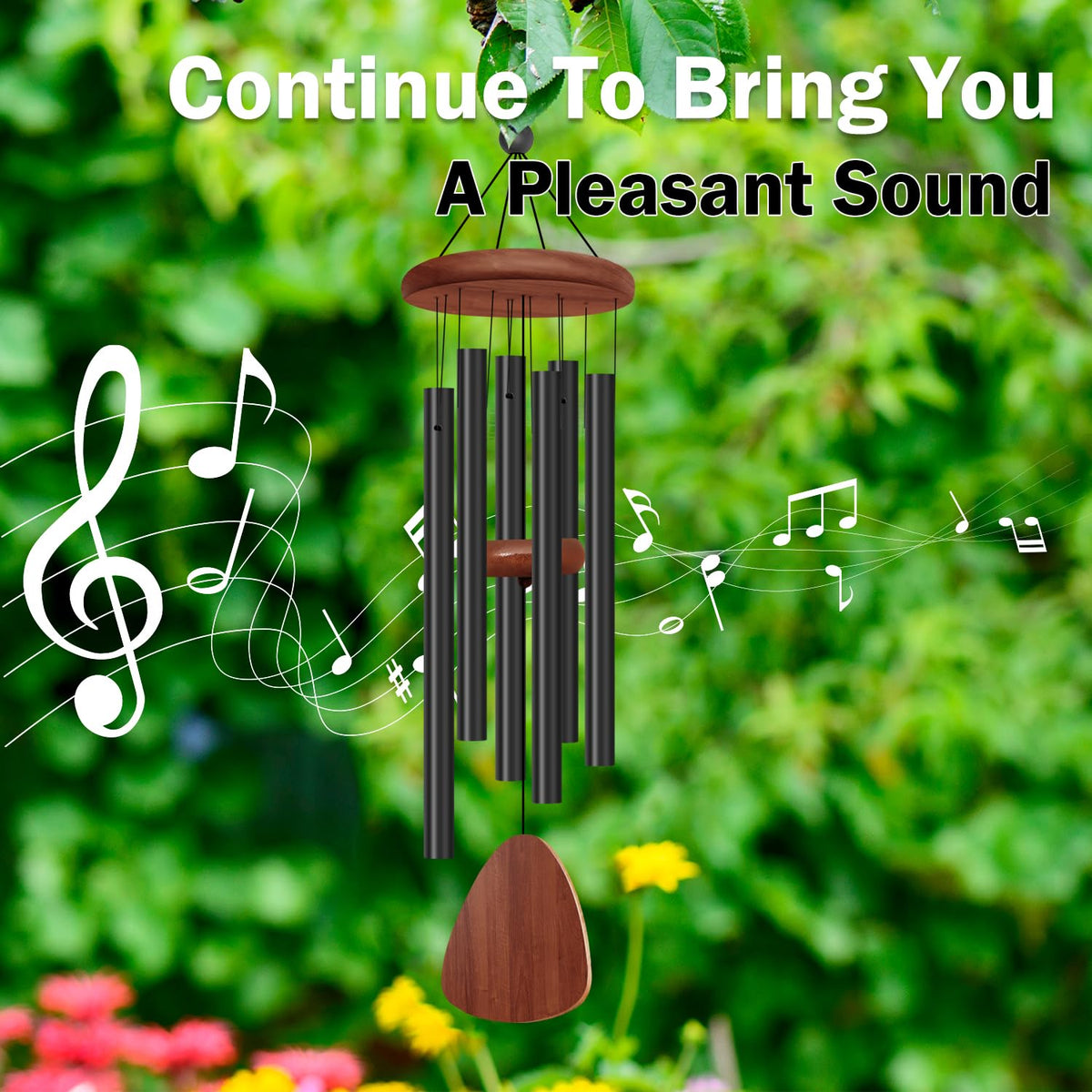 Tujol aluminum tube wind chimes close view suggesting soft melodies