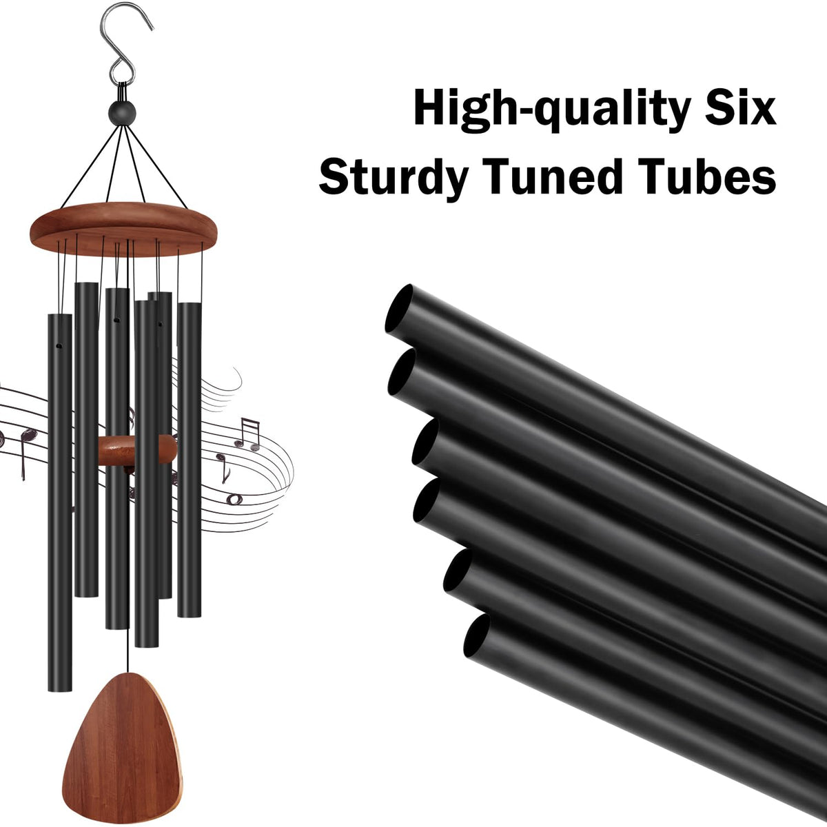 Tujol outdoor wind chimes on a garden branch for yard ambience