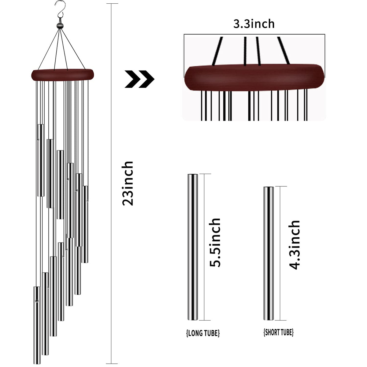 Tujol wind chimes hook-hanging setup for easy patio installation.