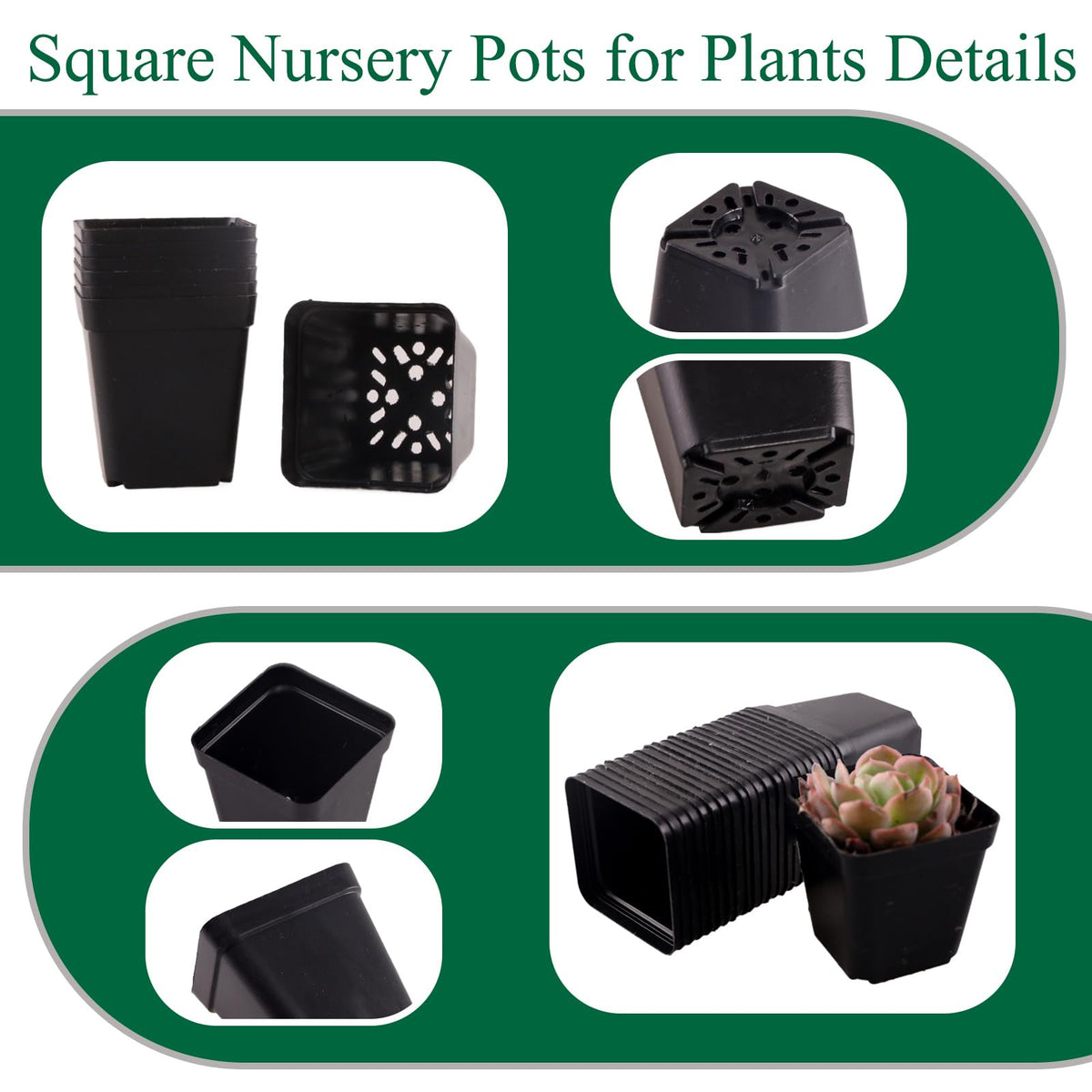 Tulpeed square pots stabilize indoor and outdoor plant displays.