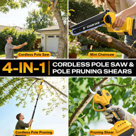 Tulukye 8-inch mini chainsaw for quick limb cuts and tight spaces.