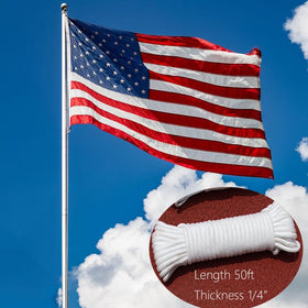 TuNan flagpole rope one-quarter inch on-pole, secure halyard for flags