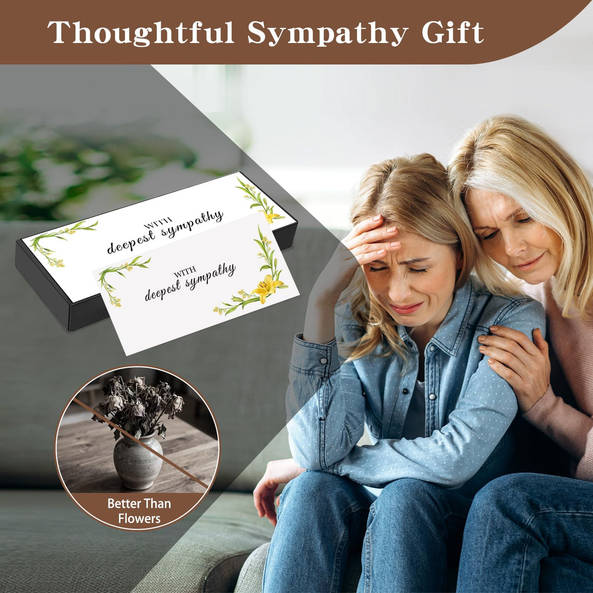 Tuned Wind sympathy gift in black gift box ready for remembrance.