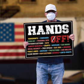 TUOCYERD protest sign with H-stake enables quick, tool-free setup