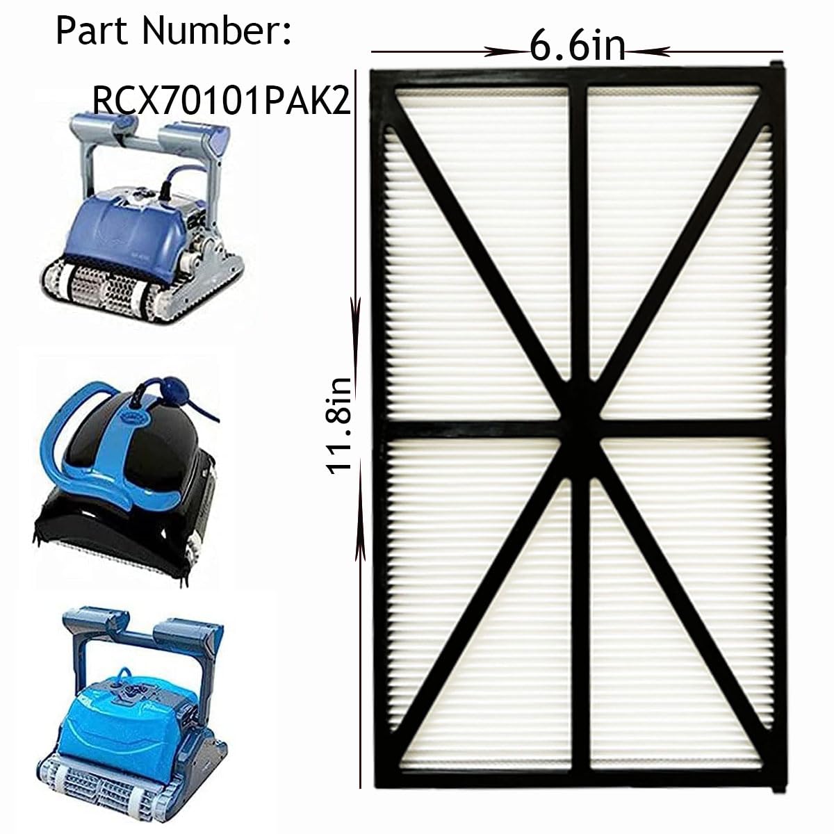 TUOWS robotic pool cleaner filter fit TigerShark models for reliable cleaning