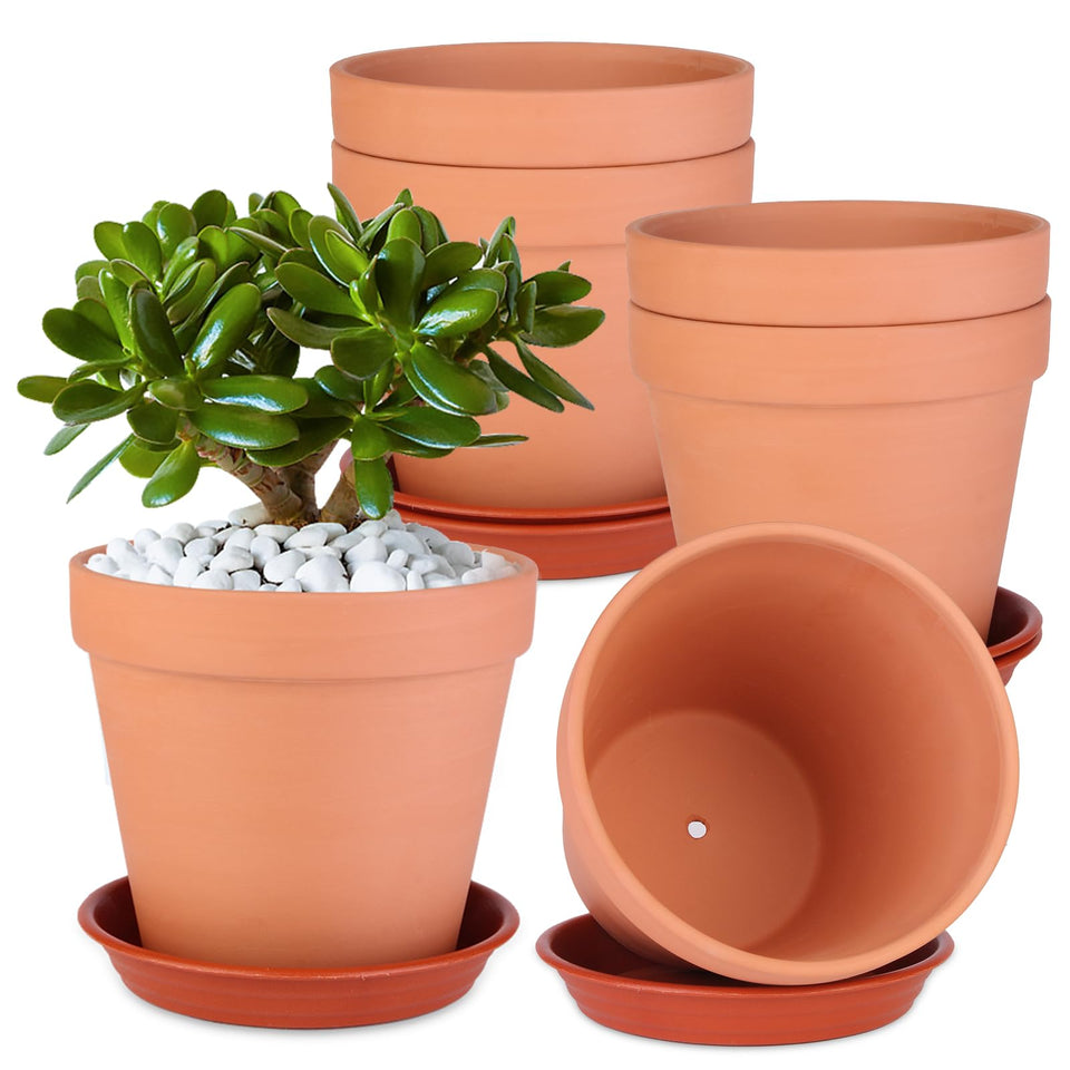 Tuqaumu 6-inch terracotta pot boosts airflow for healthier roots.