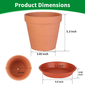 Tuqaumu terracotta pot with saucer keeps surfaces clean and dry.