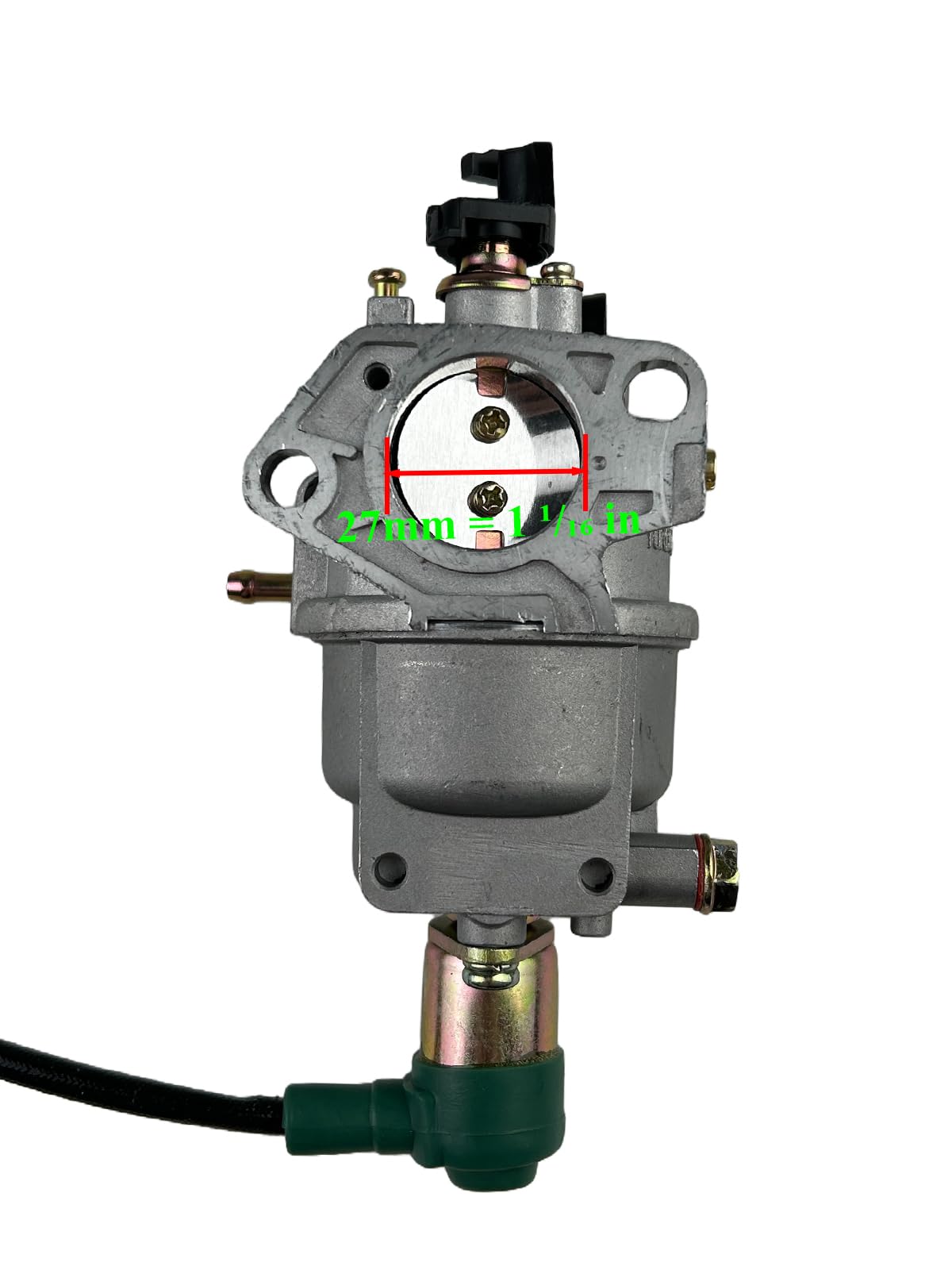 TURBOTUNITY generator carburetor kit included items close-up showing fuel line and gaskets.