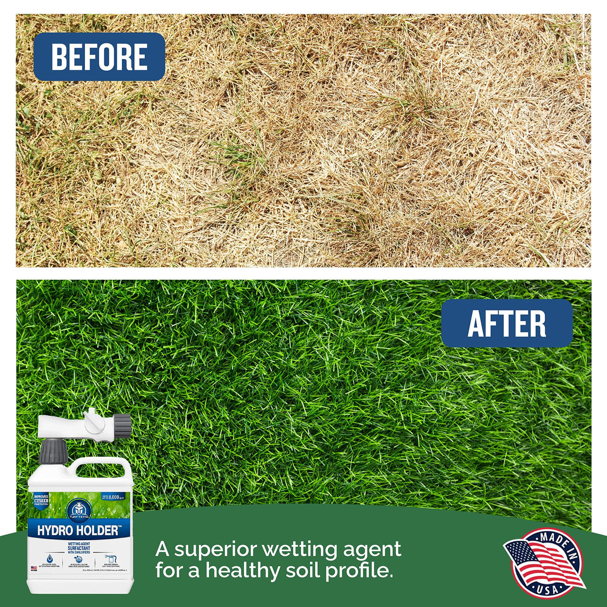 Turf Titan Hydro Holder boosts root-zone water absorption for healthier turf