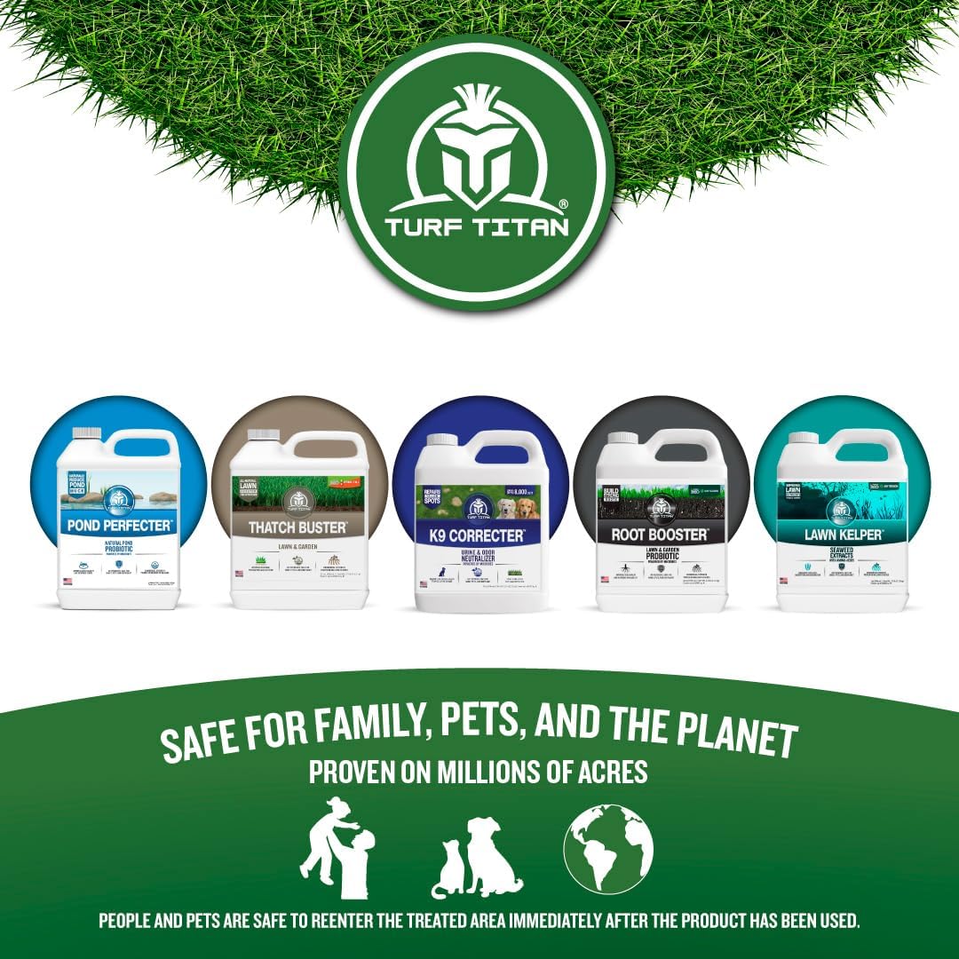 Turf Titan Natural Micronutrients emphasize long-term soil vitality.