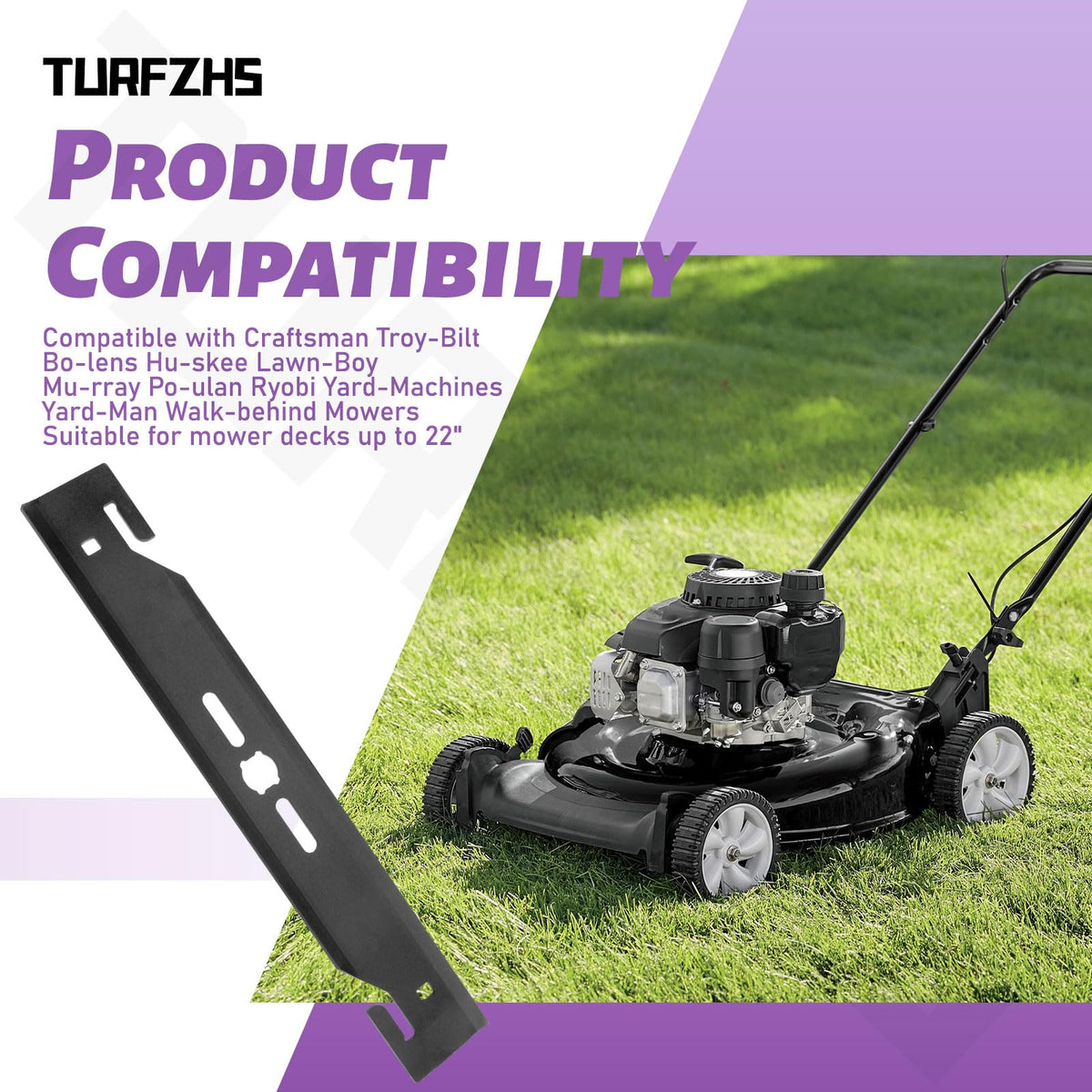 TURFZHS adapter for push mowers aids seamless blade interchange.