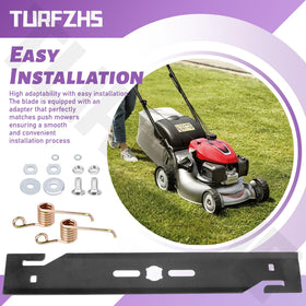TURFZHS mulching and weed removal blade enhances lawn maintenance.