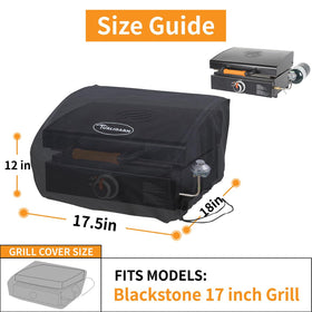 TURLIOARN Blackstone 17in griddle cover uses heavy-duty 600D polyester for durability.