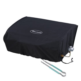 TURLIOARN Blackstone 22-inch griddle cover front view protects grill from rain and dust.
