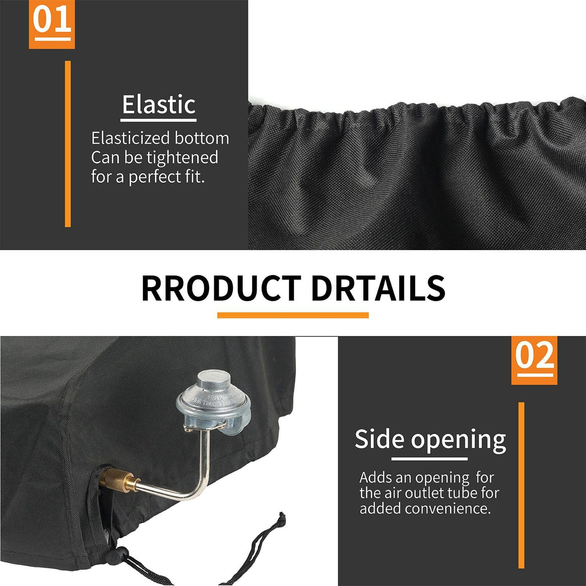 TURLIOARN cover uses waterproof PVC-lined 600D fabric guarding against elements