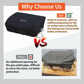 TURLIOARN Blackstone 22-inch griddle cover on patio emphasizes durable outdoor use.
