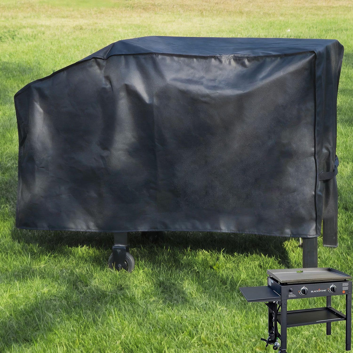 TURLIOARN waterproof 600D canvas cover shields outdoor grill from sun and rain