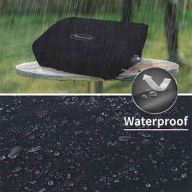 PVC-lined fabric provides water resistance against rain and snow.