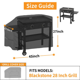 TURLIOARN windproof griddle cover with Velcro straps secures grill in wind