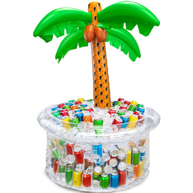 TURNMEON 72in inflatable palm-tree cooler keeps drinks icy at the beach