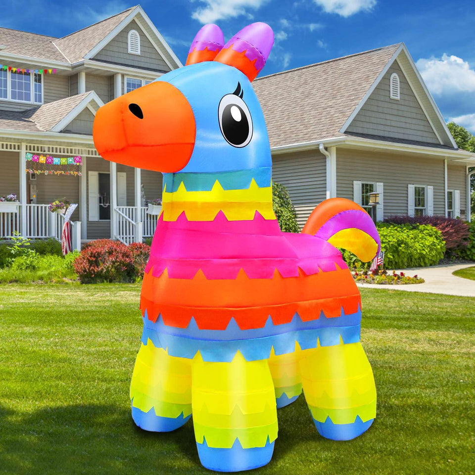 TurnMeon Cinco de Mayo inflatable donkey 6ft tall for outdoor decor