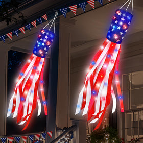 TURNMEON flag windsock 50inch with lights for outdoor visibility