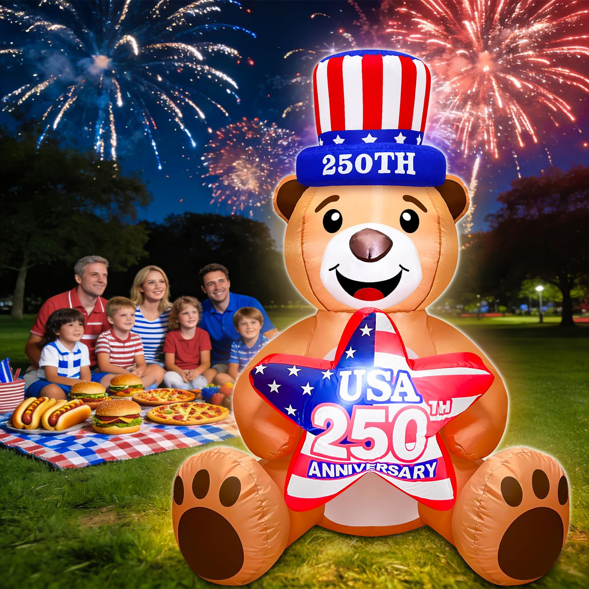 TURNMEON four-foot bear decor fits yards, patios, and festive entryways