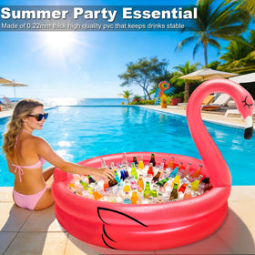 Turnmeon inflatable flamingo cooler bottom drain hole for quick release