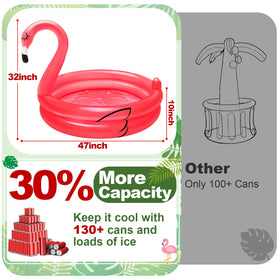 Turnmeon inflatable flamingo cooler with two inflation ports