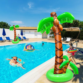 TURNMEON inflatable palm tree base with water port for stability.