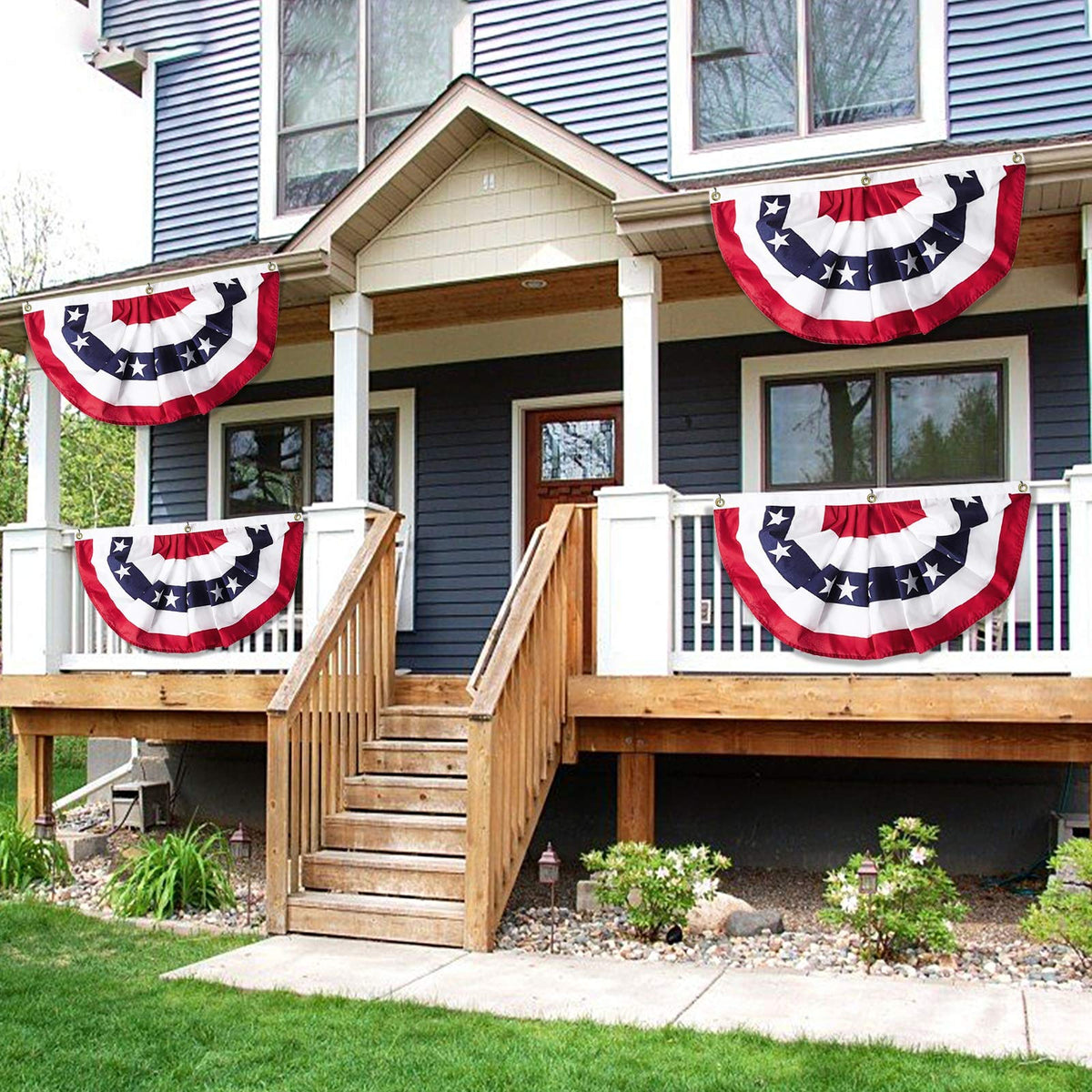 Turnmeon outdoor-ready patriotic decor enhances Memorial Day and 4th of July displays.