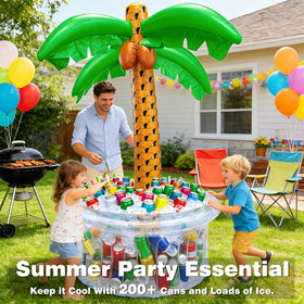TURNMEON 34-gallon tropical palm-tree cooler doubles as decor and drink station