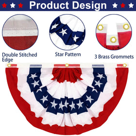 Turnmeon patriotic bunting highlights red white blue stripes clearly.