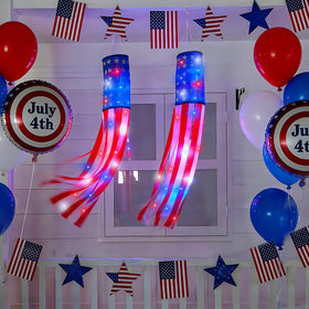 TURNMEON patriotic windsock enhances garden display