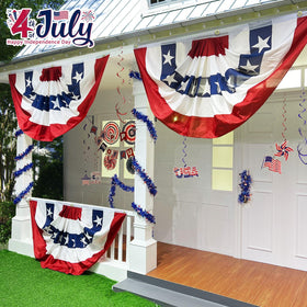 TURNMEON flag for railing or balcony adds festive patriotic flair.