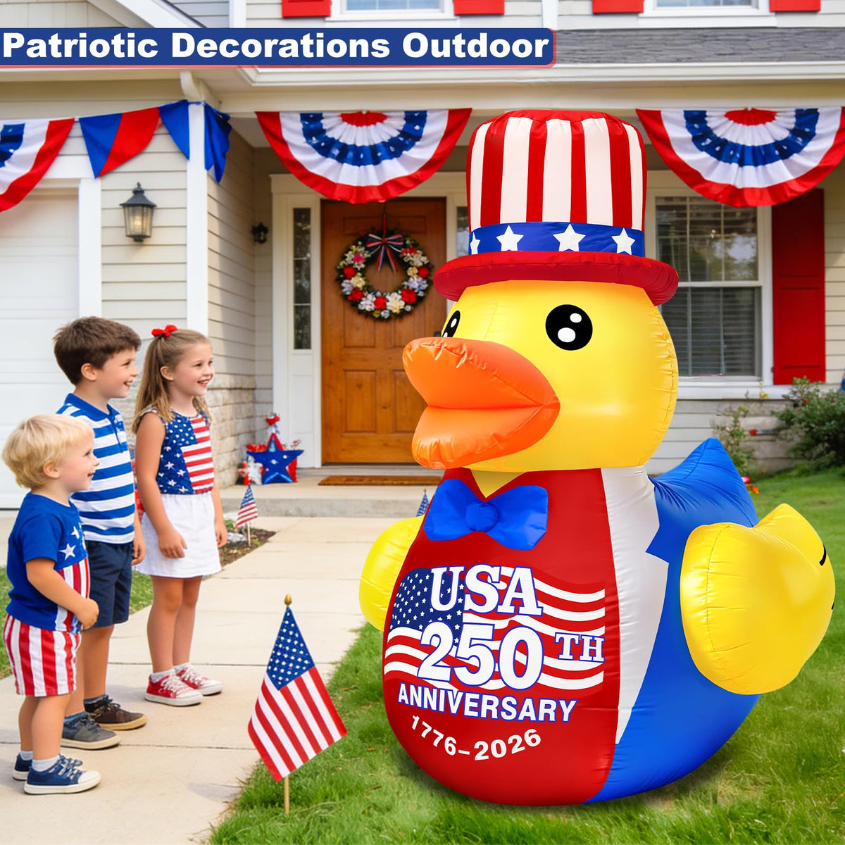 TURNMEON outdoor decor includes stakes and sandbags for stability.