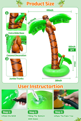 TURNMEON two-trunk palm tree, side detail, lifelike silhouette for tropical parties.