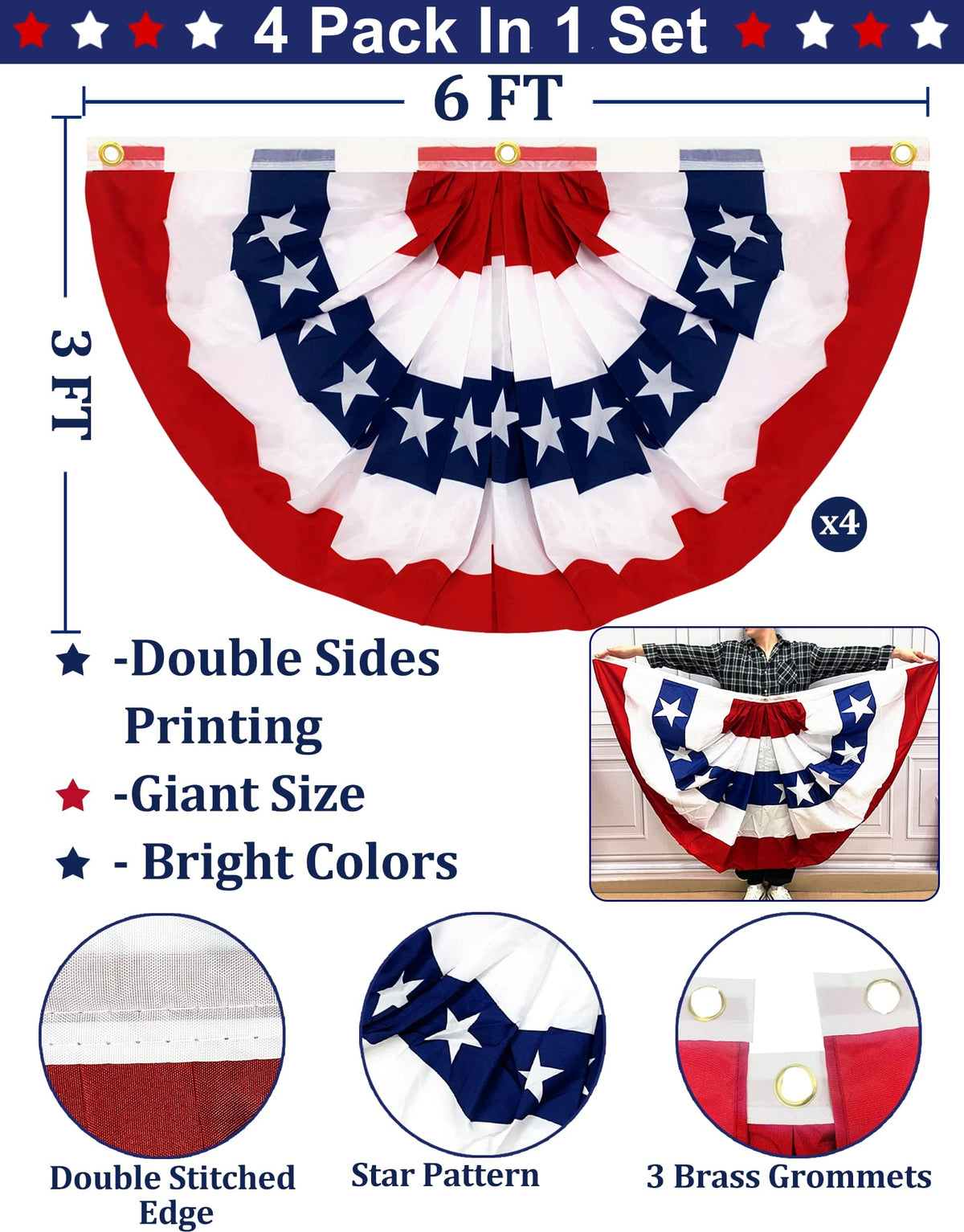 TURNMEON USA 250th anniversary flag for outdoor use with durable, fade-resistant color.