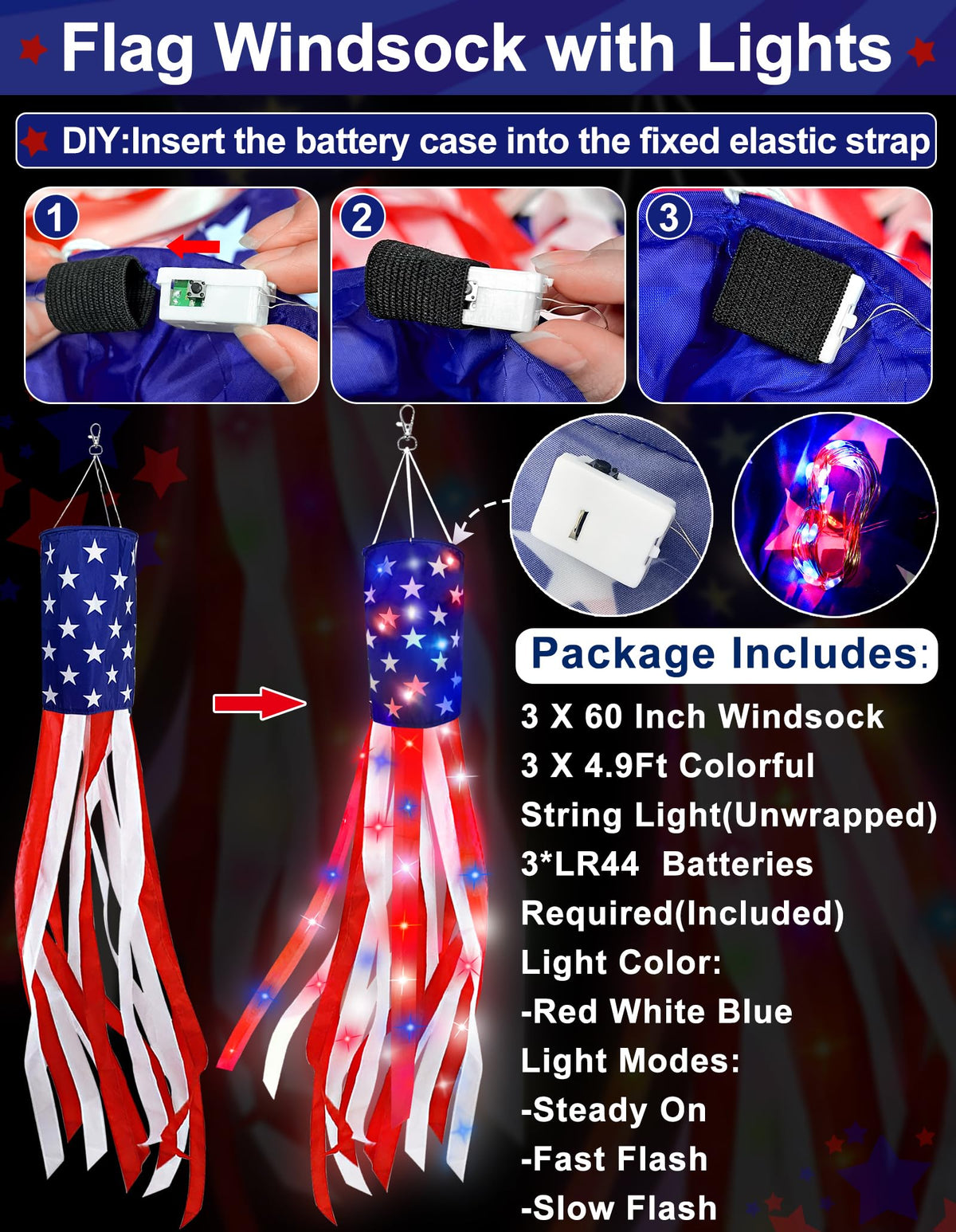 TURNMEON easy hang windsock clip with lanyard for simple outdoor setup