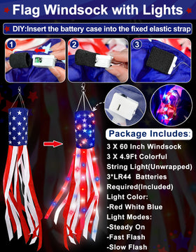 TURNMEON easy hang windsock clip with lanyard for simple outdoor setup