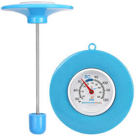 TurnOnLove floating pool thermometer dial for quick, easy pool temperature checks.