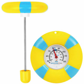 TurnOnLove floating pool thermometer display for quick pool readings.