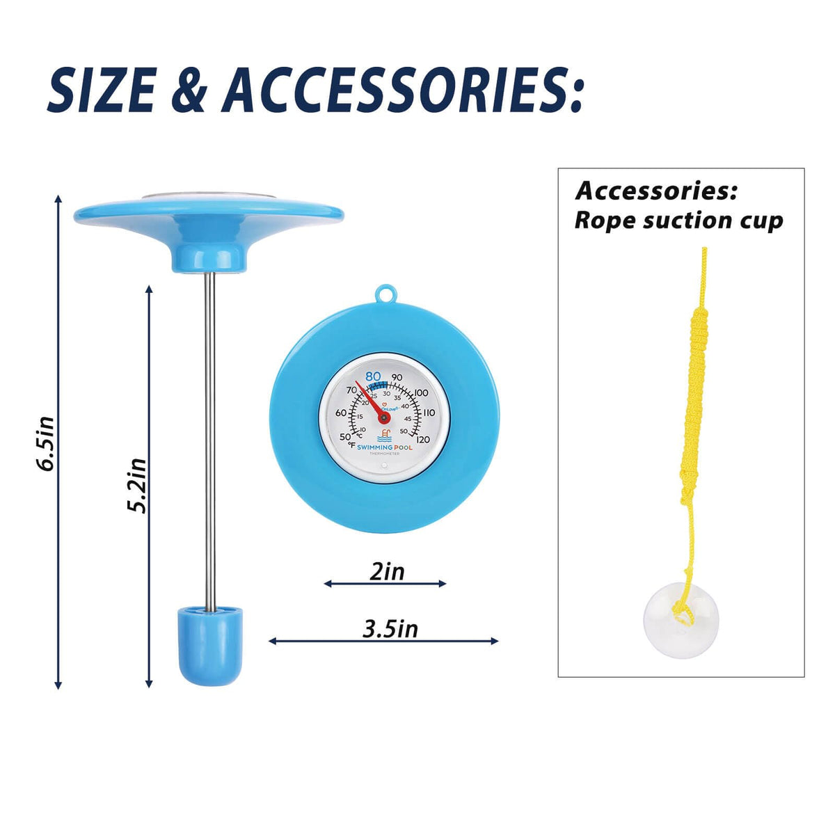TurnOnLove thermometer in pool water displays accurate temperature at a glance.