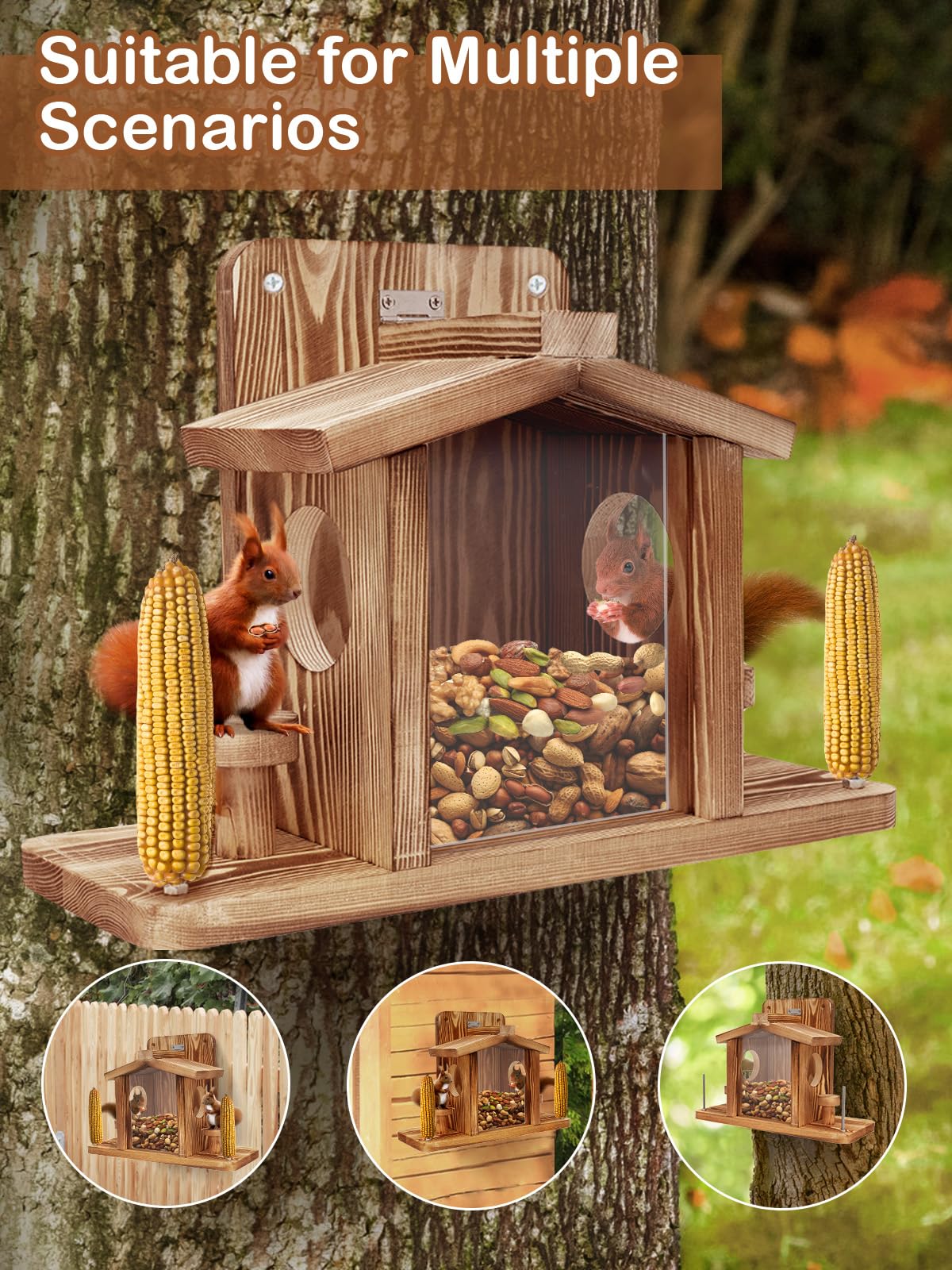 Turosur Squirrel Feeder kit includes easy-assembly screws for fast setup.